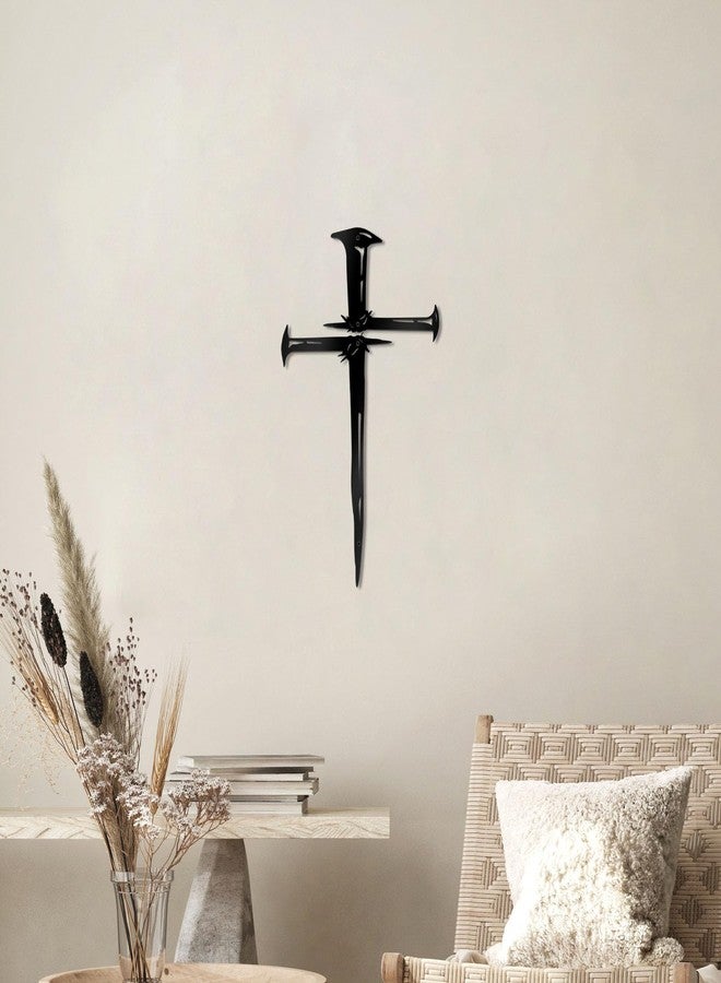 KOYILTD Metal Jesus Cross Wall Art Decor Religious Wall Baptism Decor Minimalist Decorations for Home Office Biblical Jesus Cross Wall Art Decoration Gift for Christian (Abstract, Medium) - Image 5